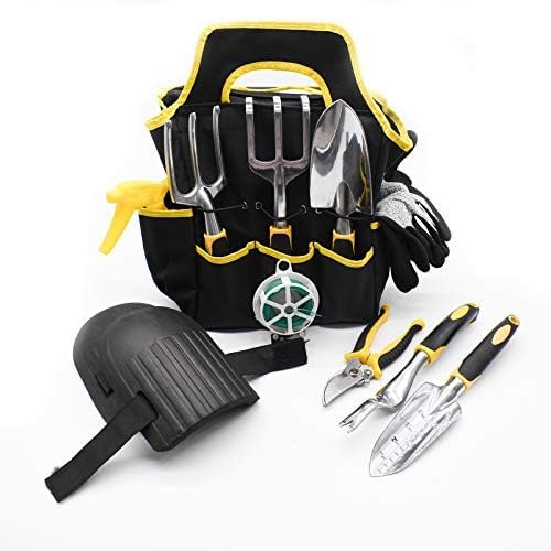 Conjunto de 11 acessórios de jardinagem com saco de arrumação, pulverizador, luvas e ferramentas manuais