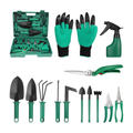 Conjunto de 13 ferramentas de jardinagem com caixa de arrumação – Verde