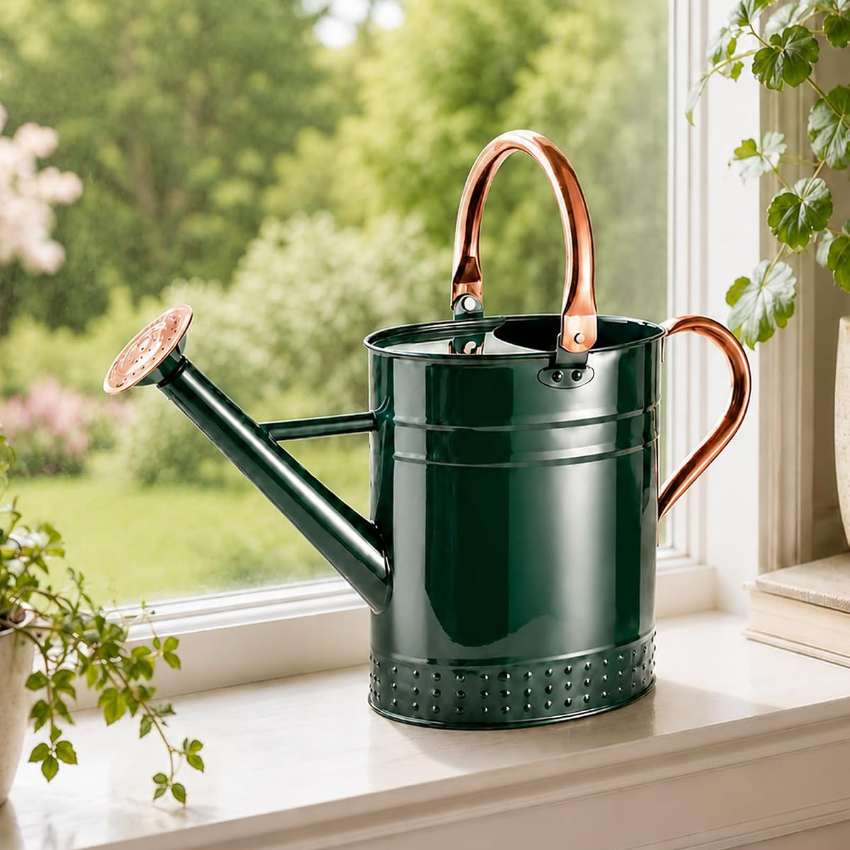 Regador de 3,8 L para plantas de interior e jardim com bico destacável – Verde