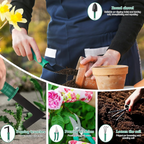 Conjunto de 13 ferramentas de jardinagem com caixa de arrumação – Verde