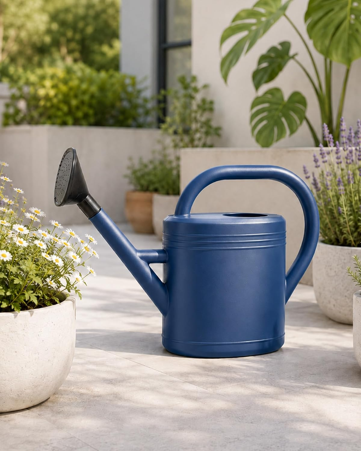 Regador de 3,8 L para plantas de interior e exterior com bico amovível – Azul