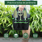 Conjunto de 8 ferramentas de jardinagem em liga de alumínio com saco de arrumação – Verde
