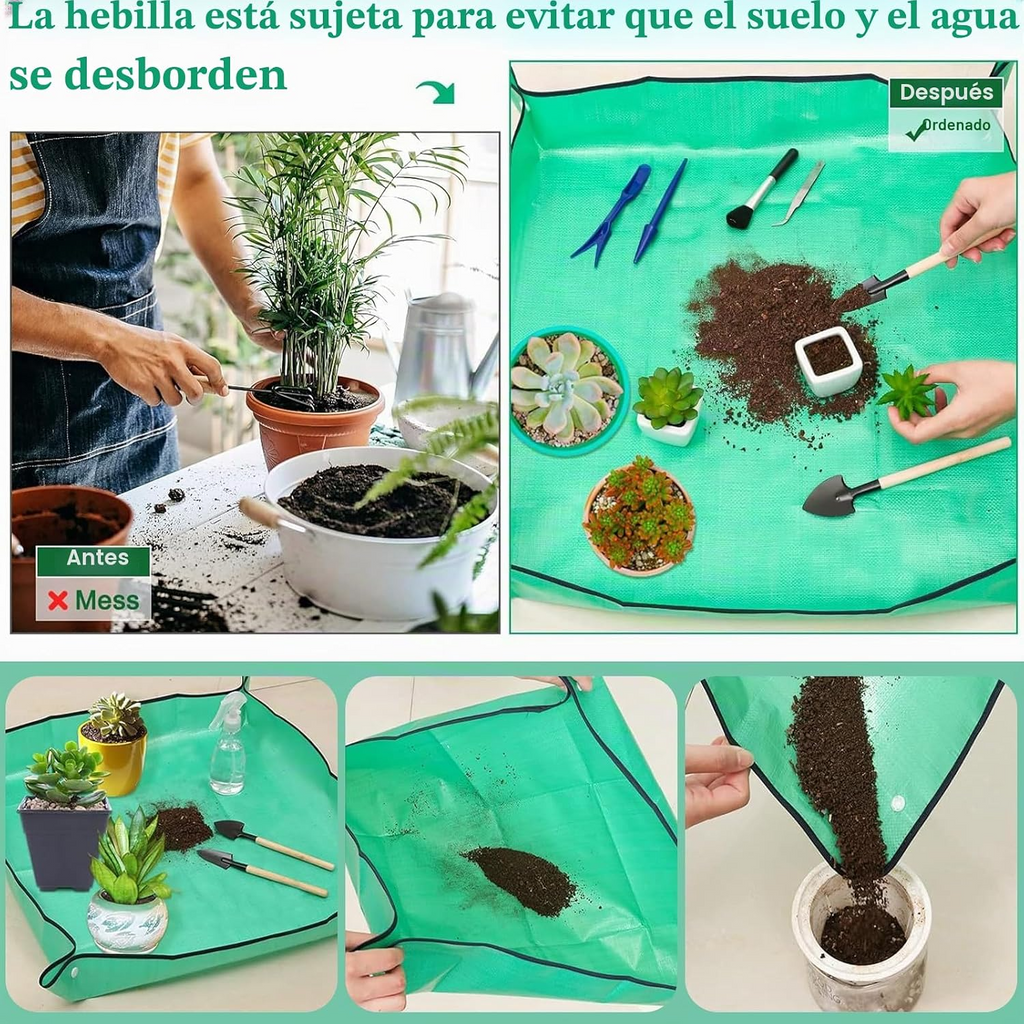 Conjunto de 7 mini ferramentas de jardinagem em metal com cabos de madeira para bonsai, vasos e flores