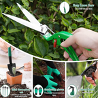 Conjunto de 13 ferramentas de jardinagem com caixa de arrumação – Verde