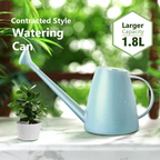 Regador de 1,8 L com bico comprido e chuveiro amovível para plantas de interior e exterior – Azul