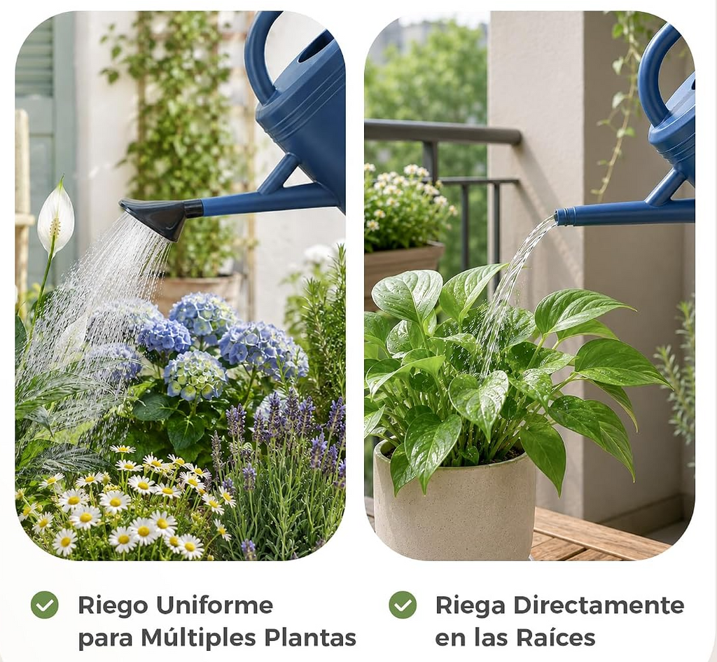 Regador de 3,8 L para plantas de interior e exterior com bico amovível – Azul
