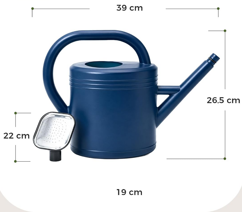 Regador de 3,8 L para plantas de interior e exterior com bico amovível – Azul