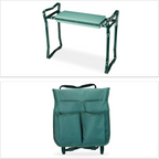 Banco e ajoelhador de jardim dobrável, até 150 kg – Verde, 50 × 60 × 27,5 cm