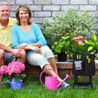 Banco de jardim e ajoelhador dobrável, até 150 kg, com 2 bolsos – Preto