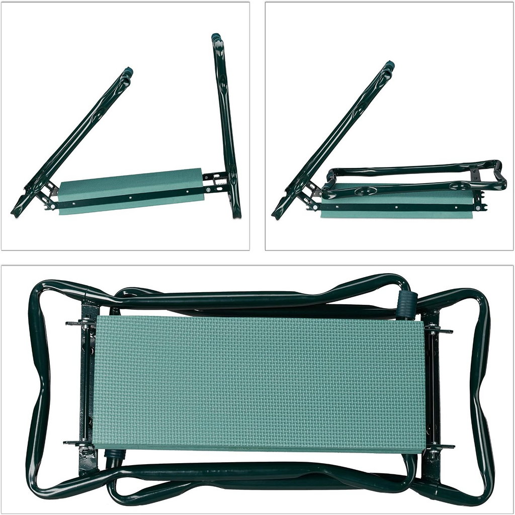 Banco e ajoelhador de jardim dobrável, até 150 kg – Verde, 50 × 60 × 27,5 cm