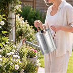 Regador de 3,8 L com bico destacável para plantas de interior e jardim – Prateado