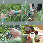 Conjunto de 16 ferramentas de jardinagem com padrão floral, tesoura de poda e saco de arrumação – Verde