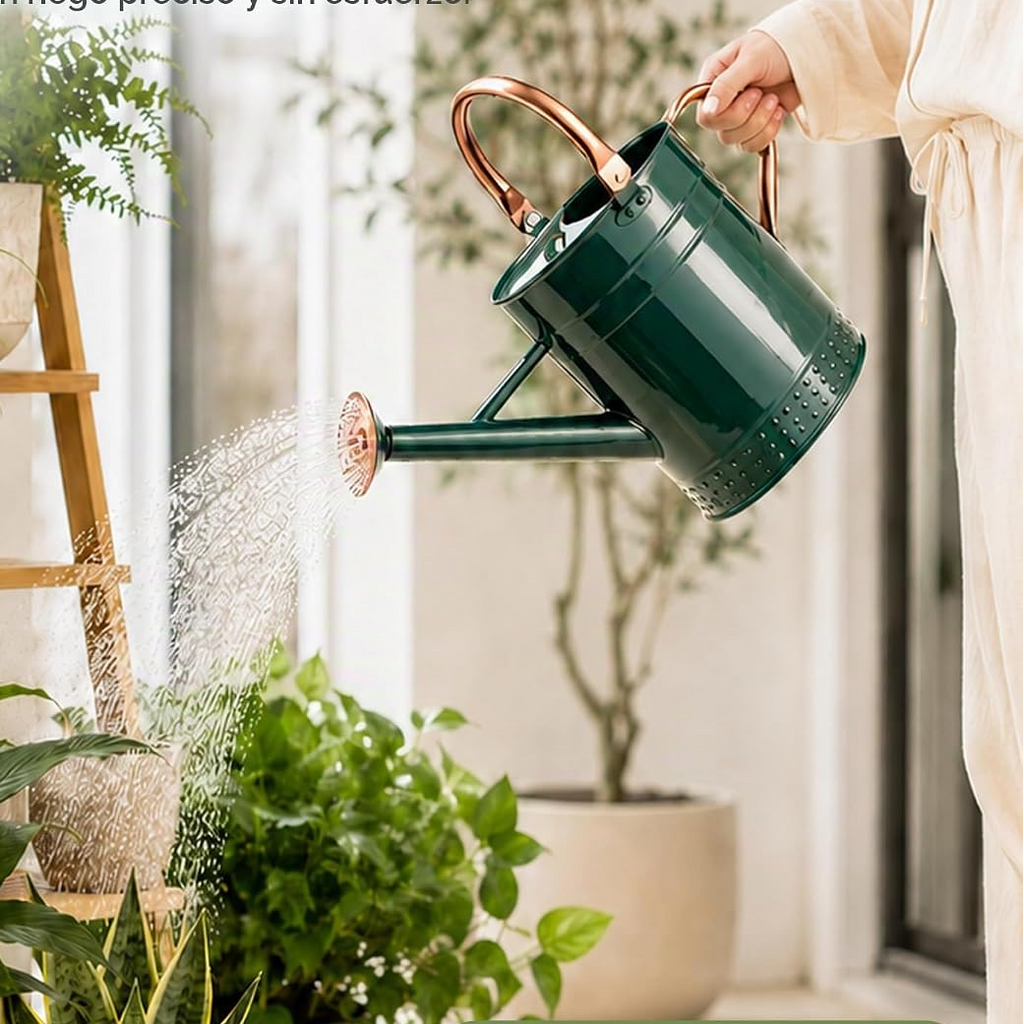 Regador de 3,8 L para plantas de interior e jardim com bico destacável – Verde