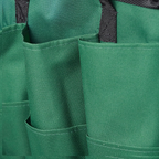 Banco dobrável de jardinagem com saco organizador para ferramentas – Verde escuro, 42 × 30 × 39 cm