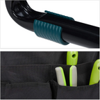 Banco de jardim e ajoelhador dobrável, até 150 kg, com 2 bolsos – Preto