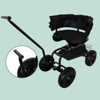 Carrinho de jardinagem com assento regulável, encosto, almofada e espaço de arrumação – Preto