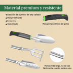 Conjunto de 8 ferramentas de jardinagem em liga de alumínio com saco de arrumação – Verde