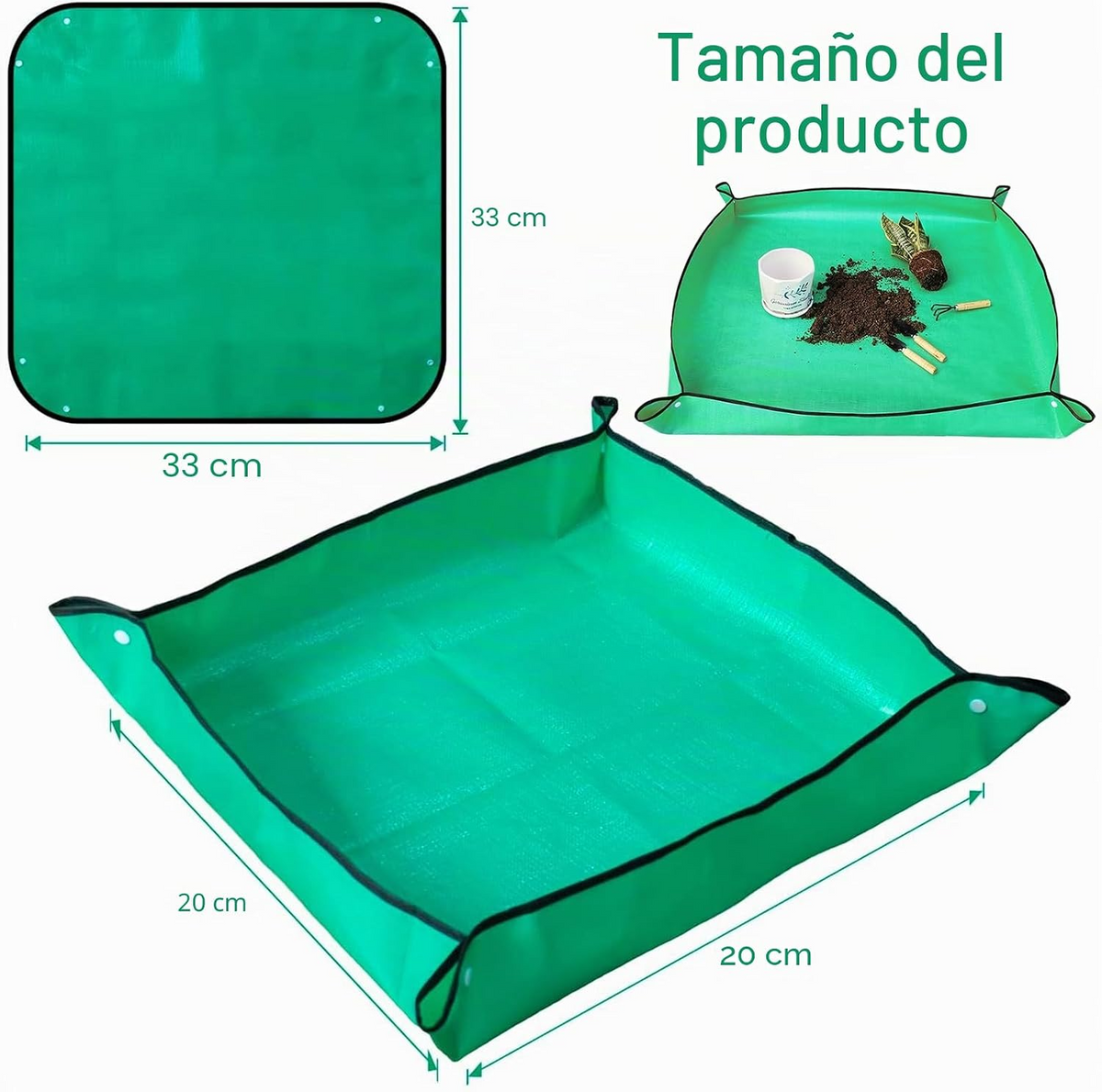 Conjunto de 7 mini ferramentas de jardinagem em metal com cabos de madeira para bonsai, vasos e flores